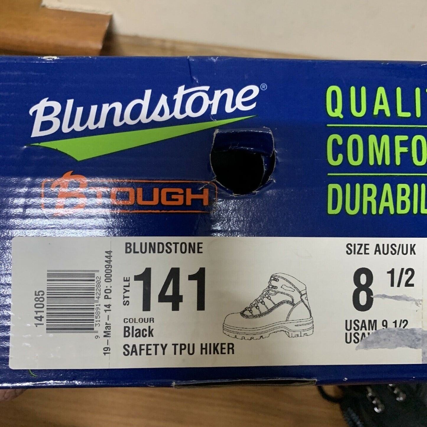 Blundstone 141 Safety Work Boot (Steel Toe, Slip & Heat Resist) AU 8.5 US 9.5