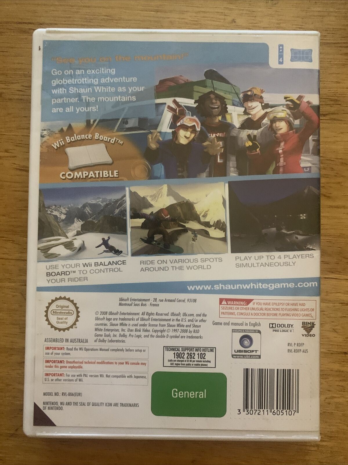 Shaun White Snowboarding Road Trip - Nintendo Wii PAL Game Including Manual