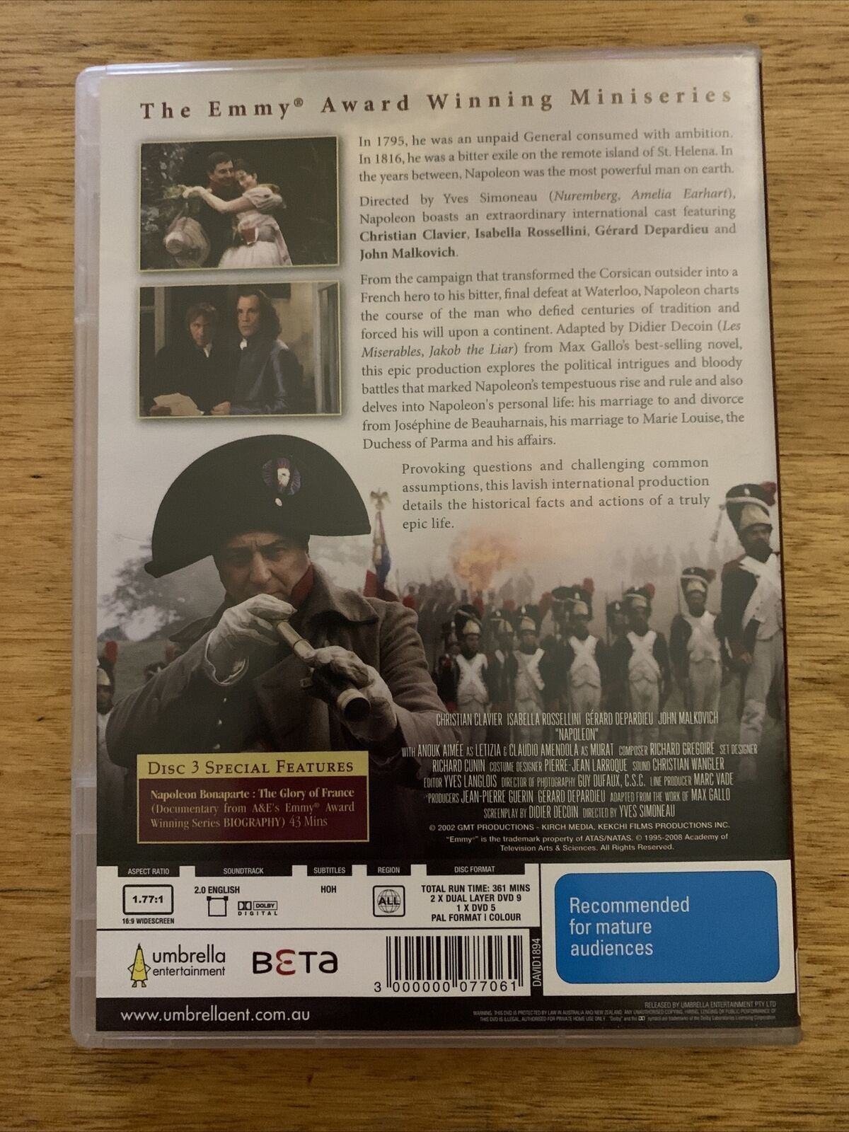 Napoleon Gerard Depardieu Serie Blu-ray