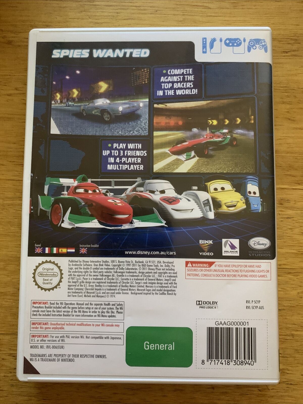 Disney Cars 2 - Nintendo Wii PAL Game with Manual