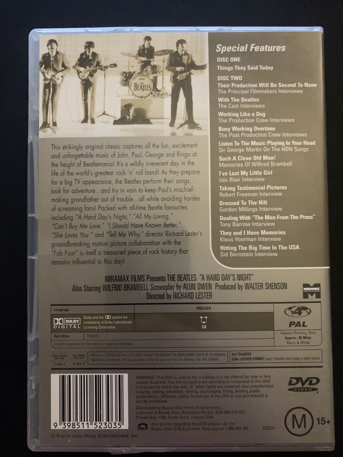 The Beatles Hard Day's Night - Collector's Series (DVD, 1964, 2-Disc) Region 4