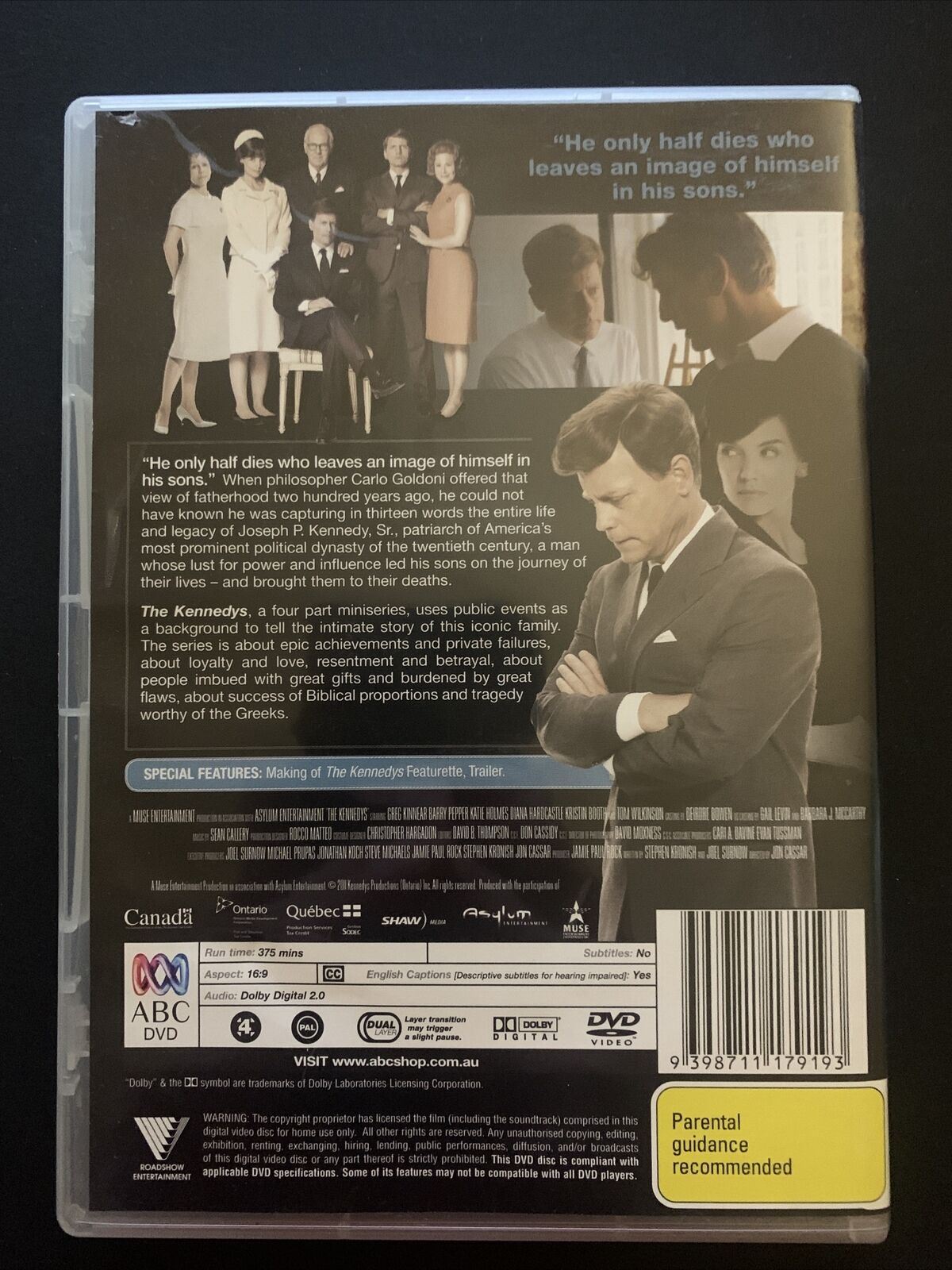 The Kennedys (DVD, 2011, 2-Disc Set) Greg Kinnear, Barry Pepper, Katie Holmes