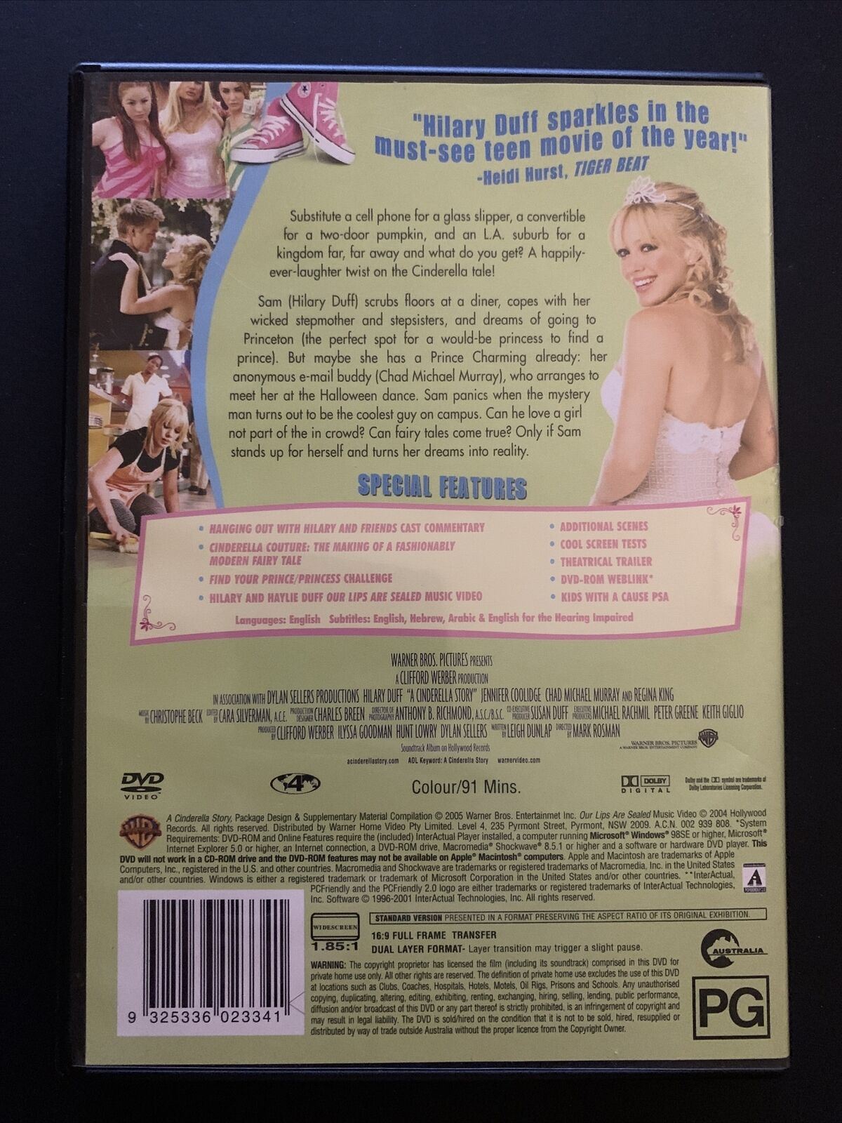 A Cinderella Story (DVD,2004) Hilary Duff, Chad Michael Murray, Jennifer Cool R4
