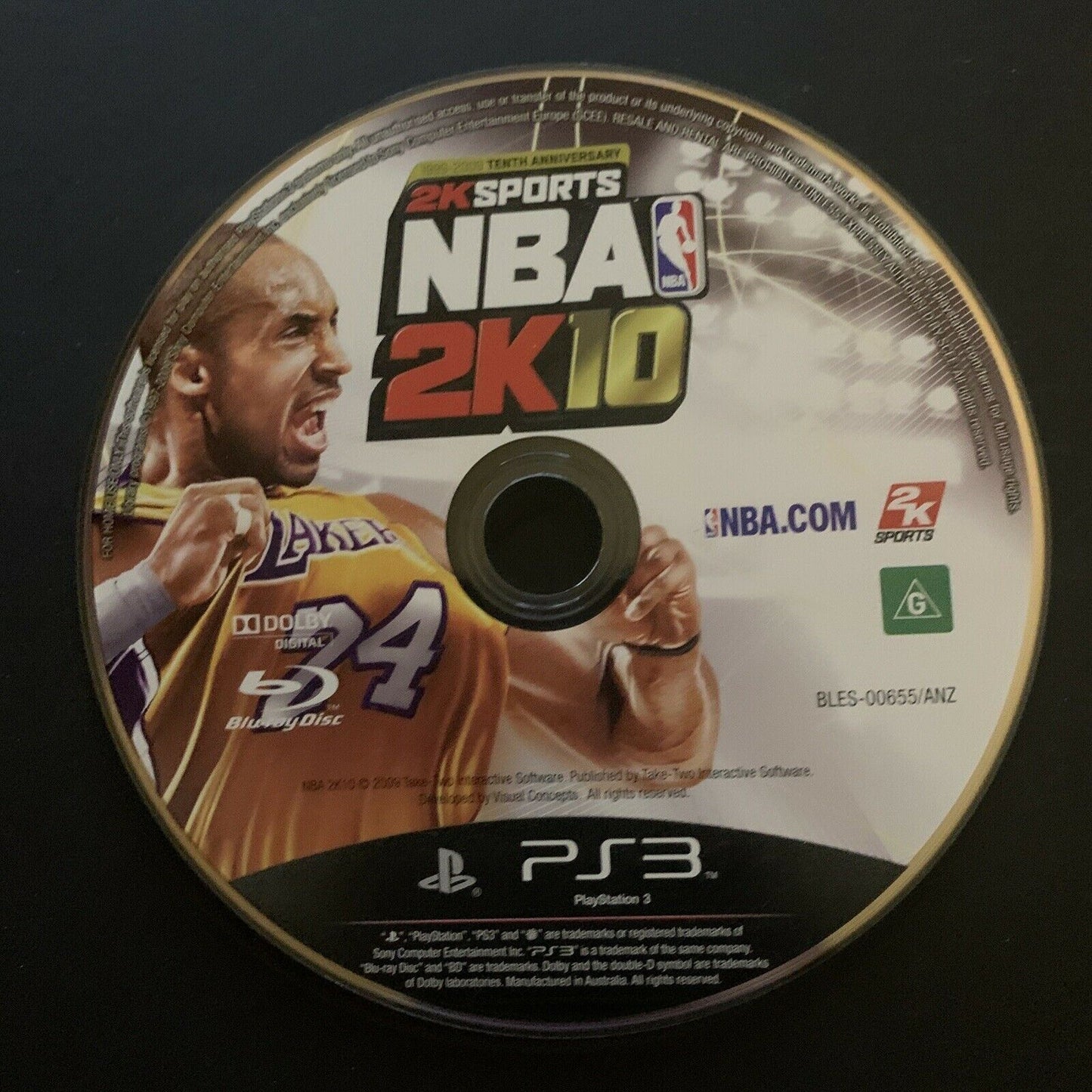 NBA 2K10 (Kobe Bryant Cover) - PS3 Playstation 3 Game with Manual