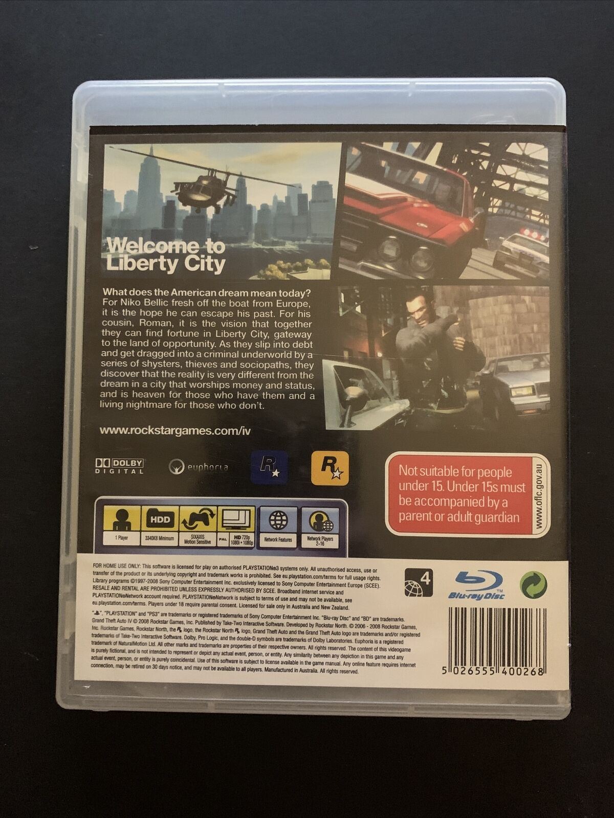 Grand Theft Auto IV 4 - Sony PS3 Playstation 3 + Manual GTA 4