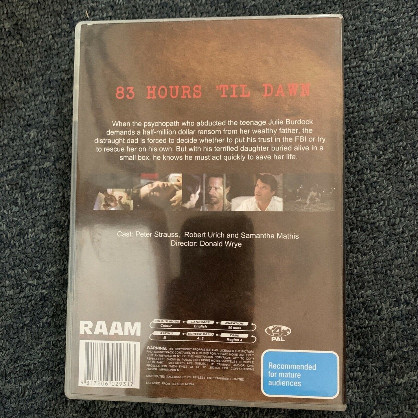 83 Hours 'Til Dawn (DVD, 1990) Peter Strauss, Robert Urich,  Samantha Mathis