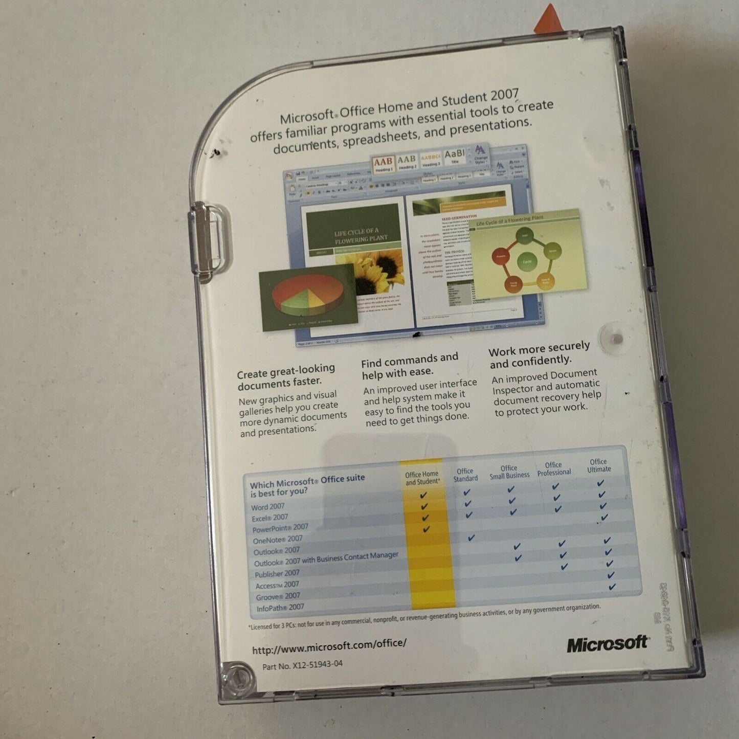 Microsoft Office Home And Student 2007 PC DVD - Word, Excel, Powerpoint, Onenote