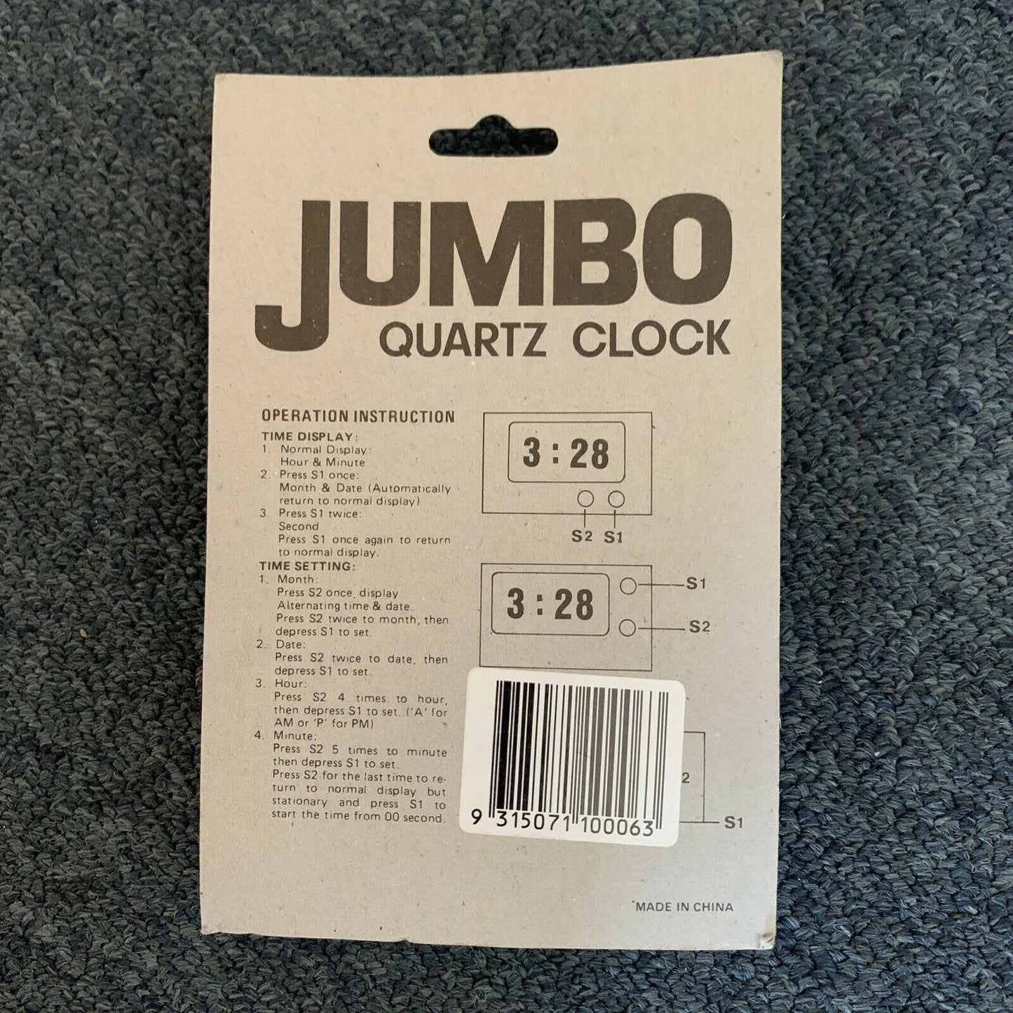 Jumbo Quartz Clock With Pullout Stand For Home Or Office