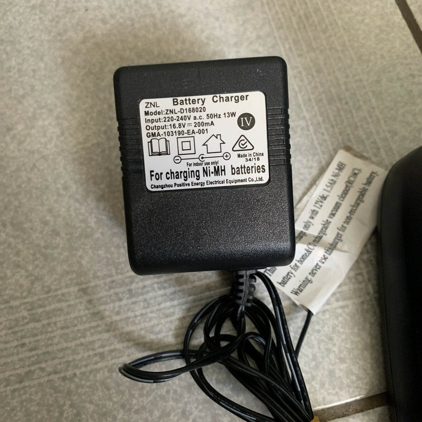 Home & Co Rechargable Vacuum Cleaner RC16C Charger ZNL-D168020