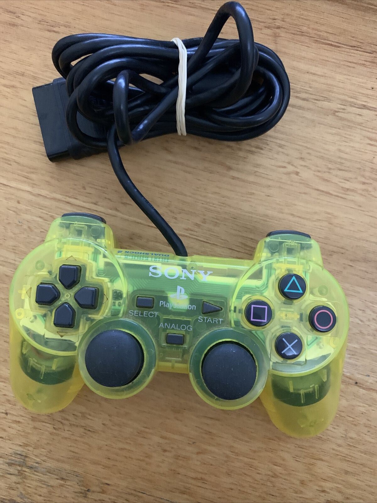 Genuine Sony Playstation Dualshock 2 Controller Clear Yellow SCPH-10010 PS1 PS2