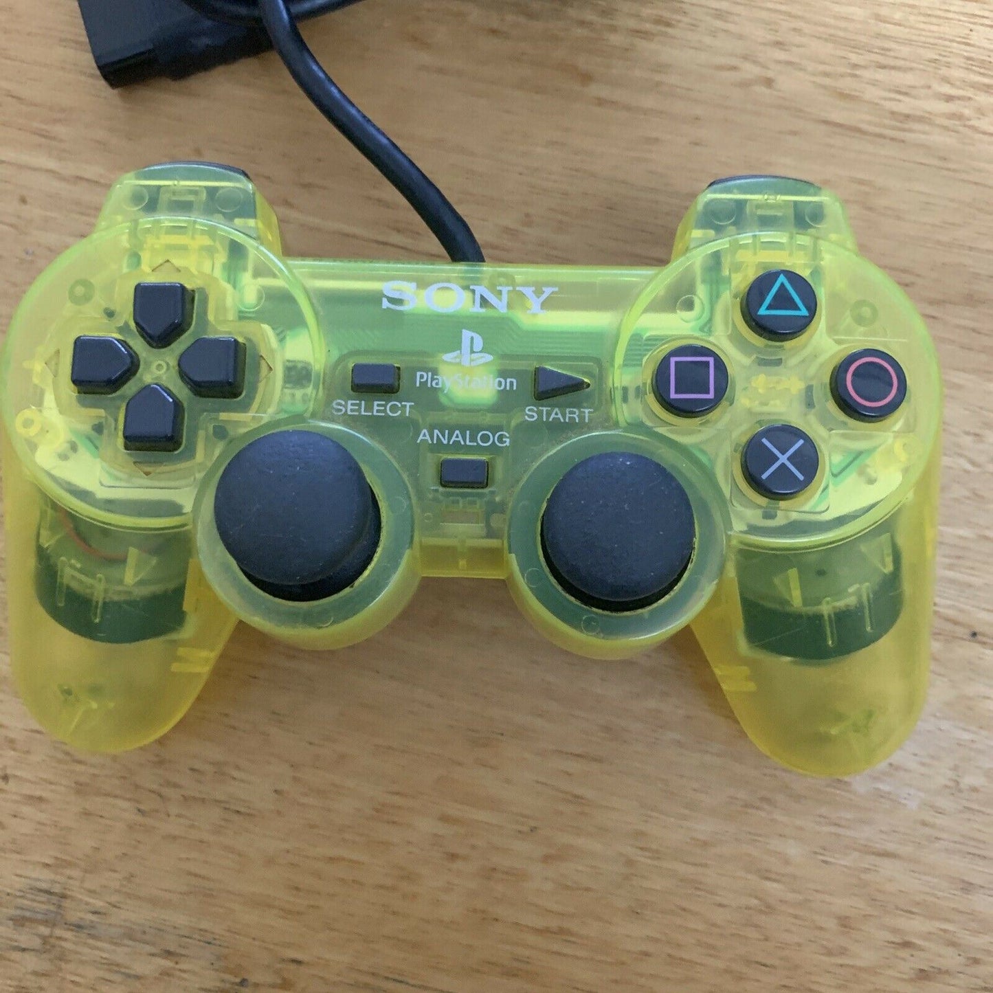 Genuine Sony Playstation Dualshock 2 Controller Clear Yellow SCPH-10010 PS1 PS2