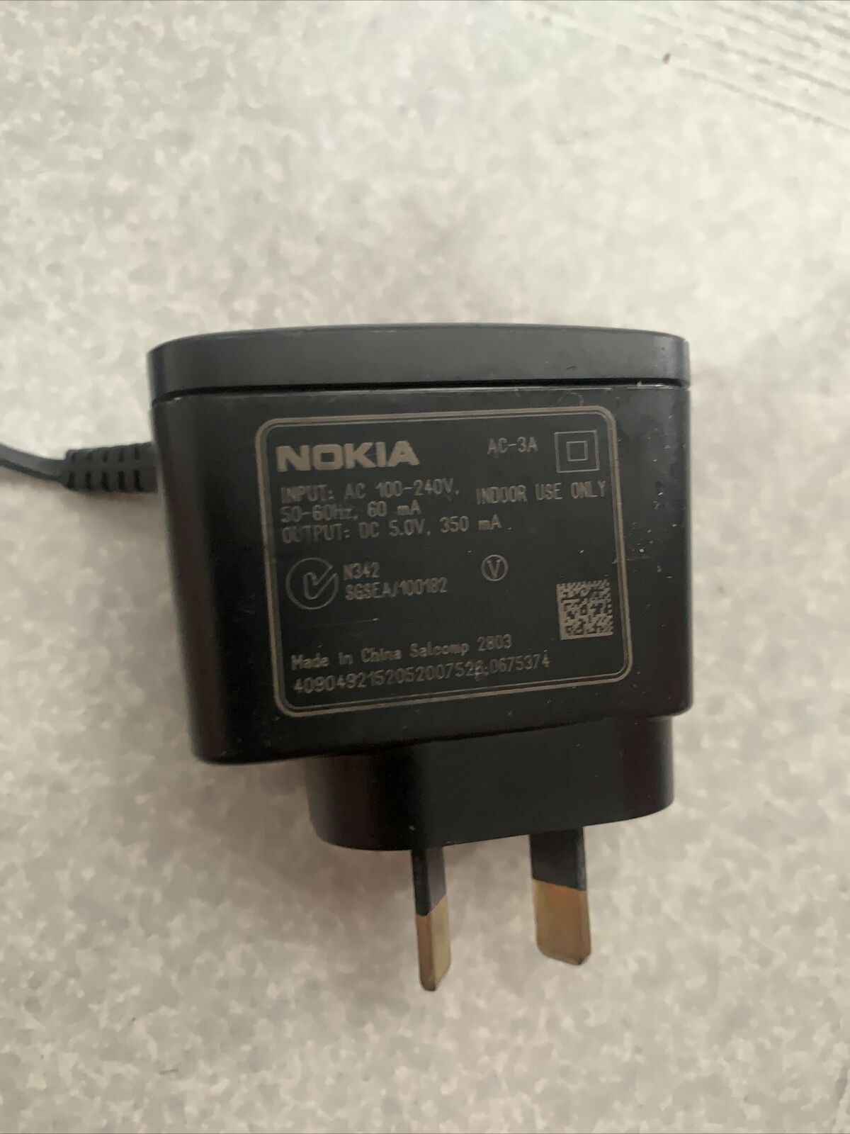 Genuine Nokia AC-3A AC Wall Charger (Nokia Phone Charger)