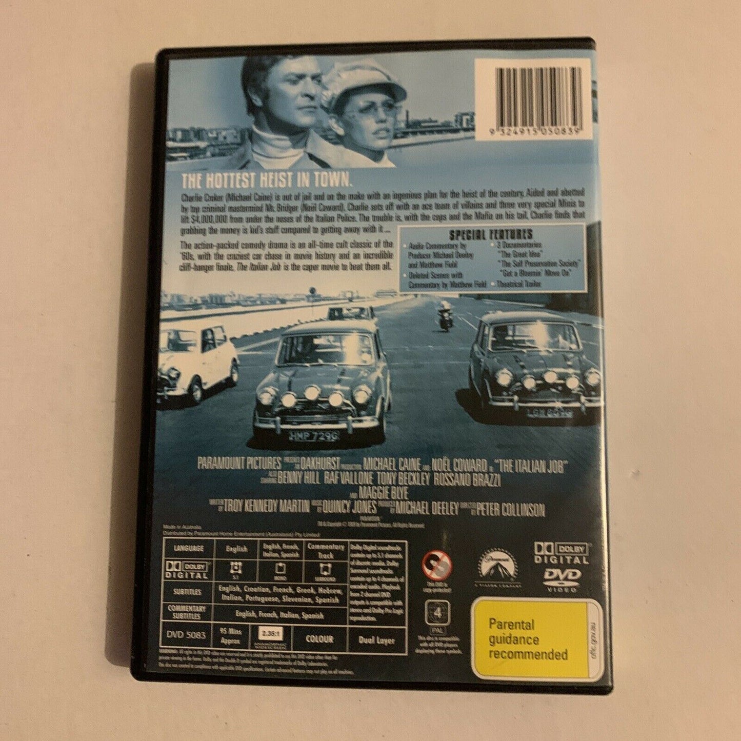 The Italian Job (DVD, 1969) Michael Caine, Noël Coward, Benny Hill. Region 4&2