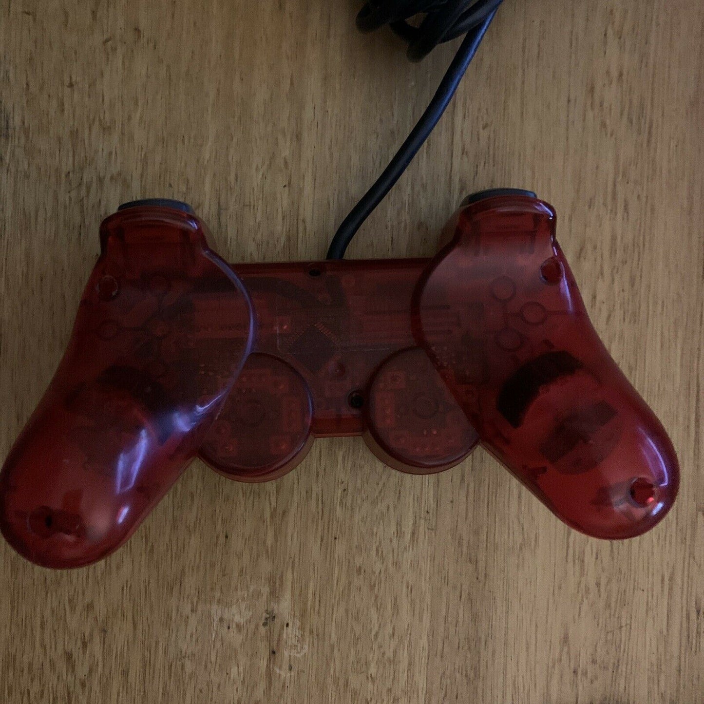 Genuine Sony Playstation Dualshock 2 Analogue Controller Transparent Red PS2