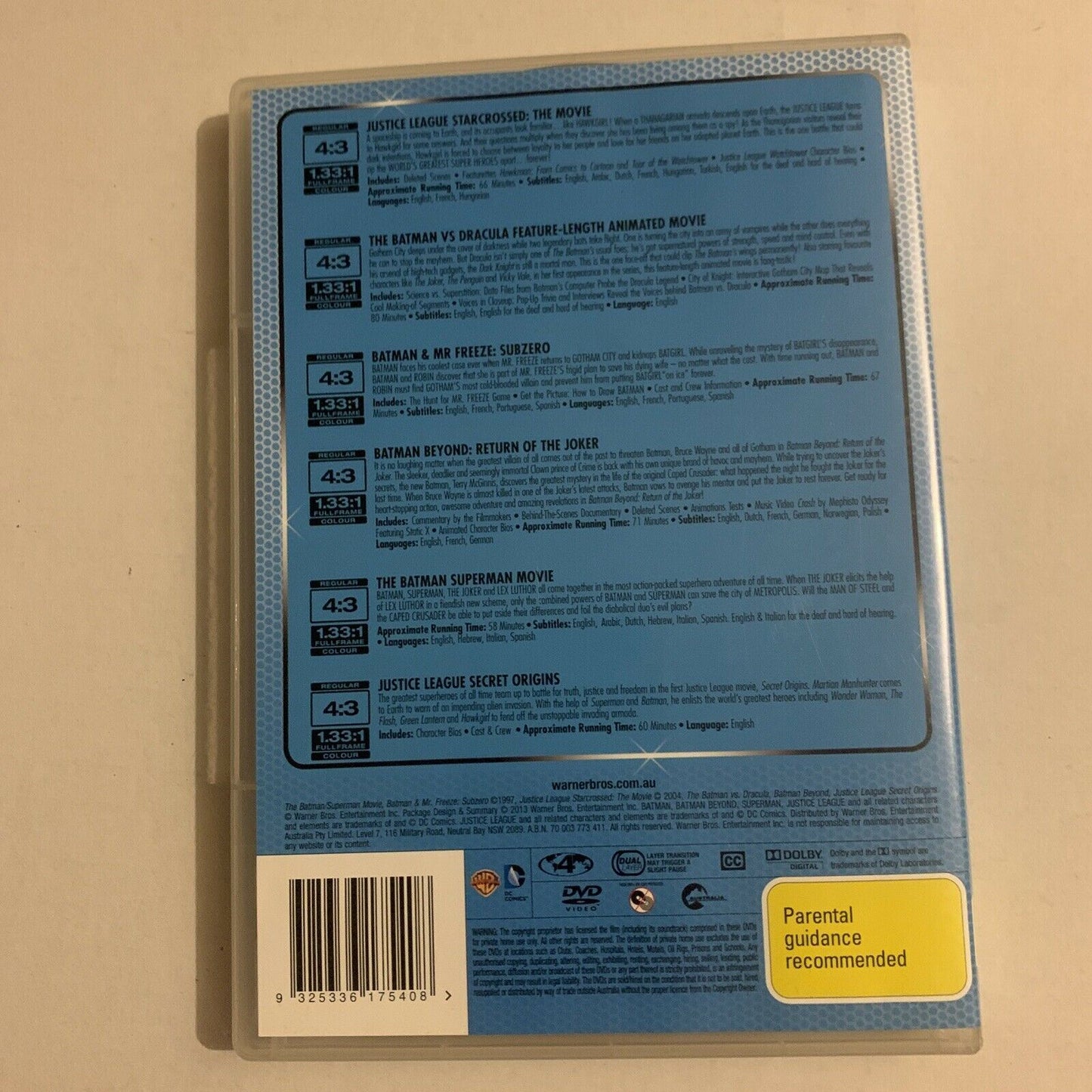 6x DVD - DC Comics Hero Favourites (Justice League, Starcrossed,Batman vs Dracul