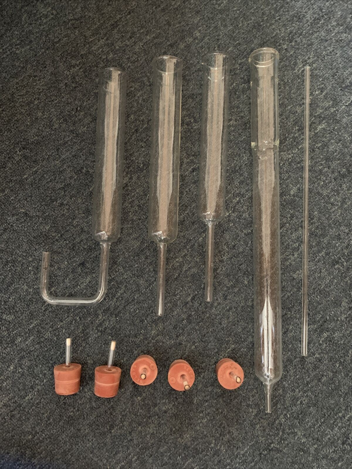 2x Glass Column, U-Shaped Drying Column, Chromomatic Columns,  5x Stoppers