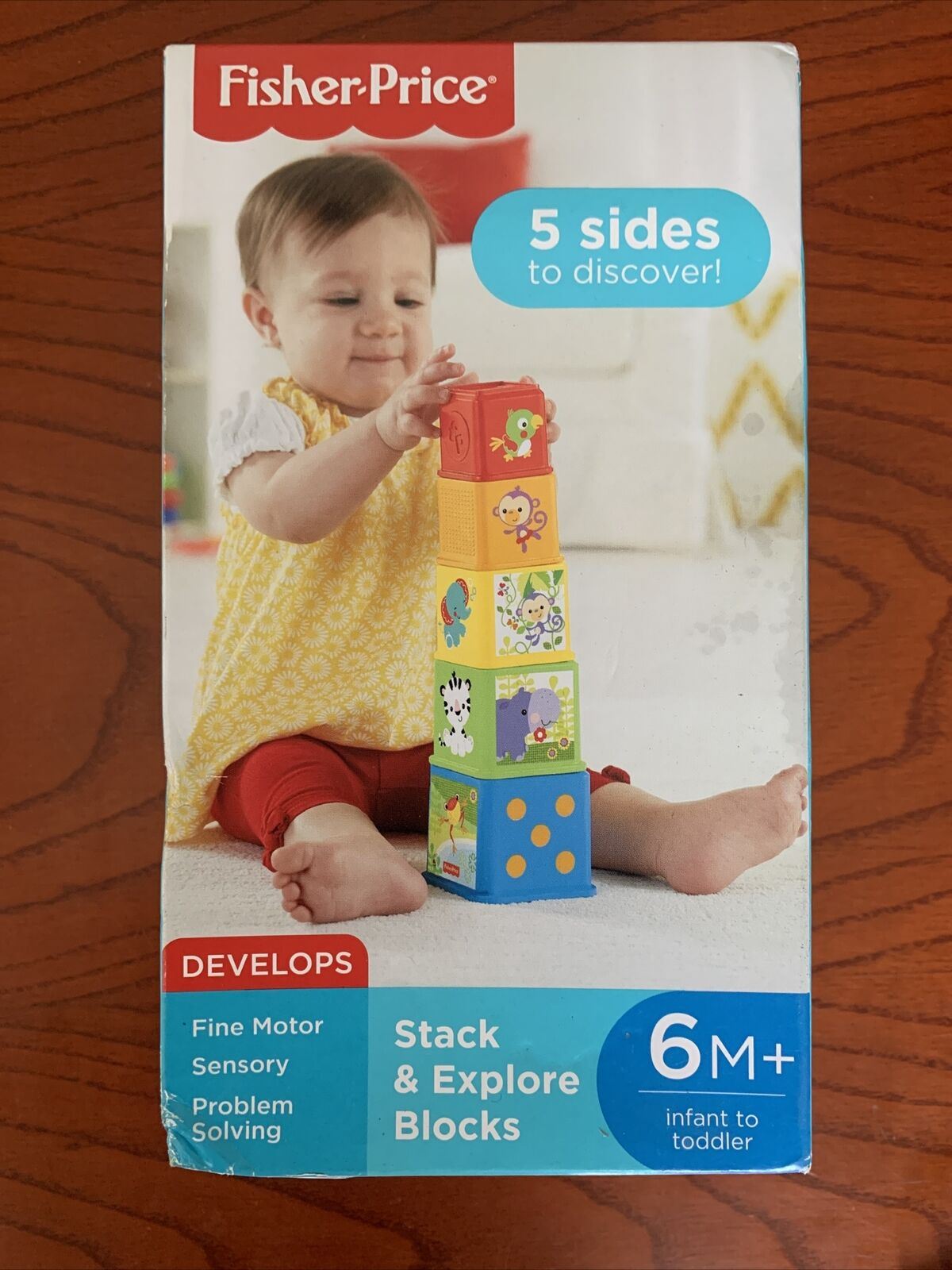 Fisher Price Stack and Explore Blocks for 6M+ Hand-Eye Coordination, Motor Skill
