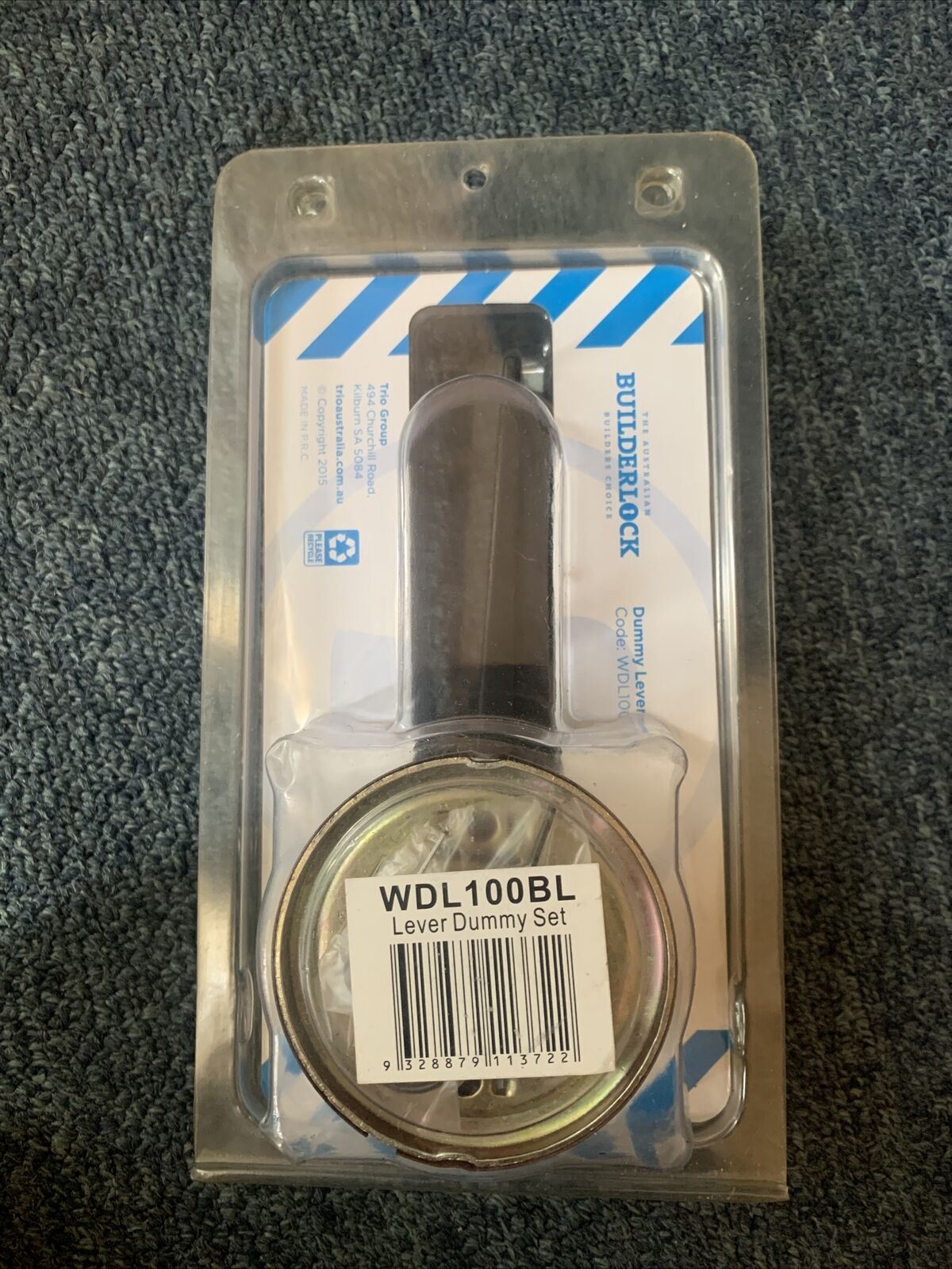 Builderlock Trio WDL100BL Door Handle Dummy Lever Half Set Matt Black