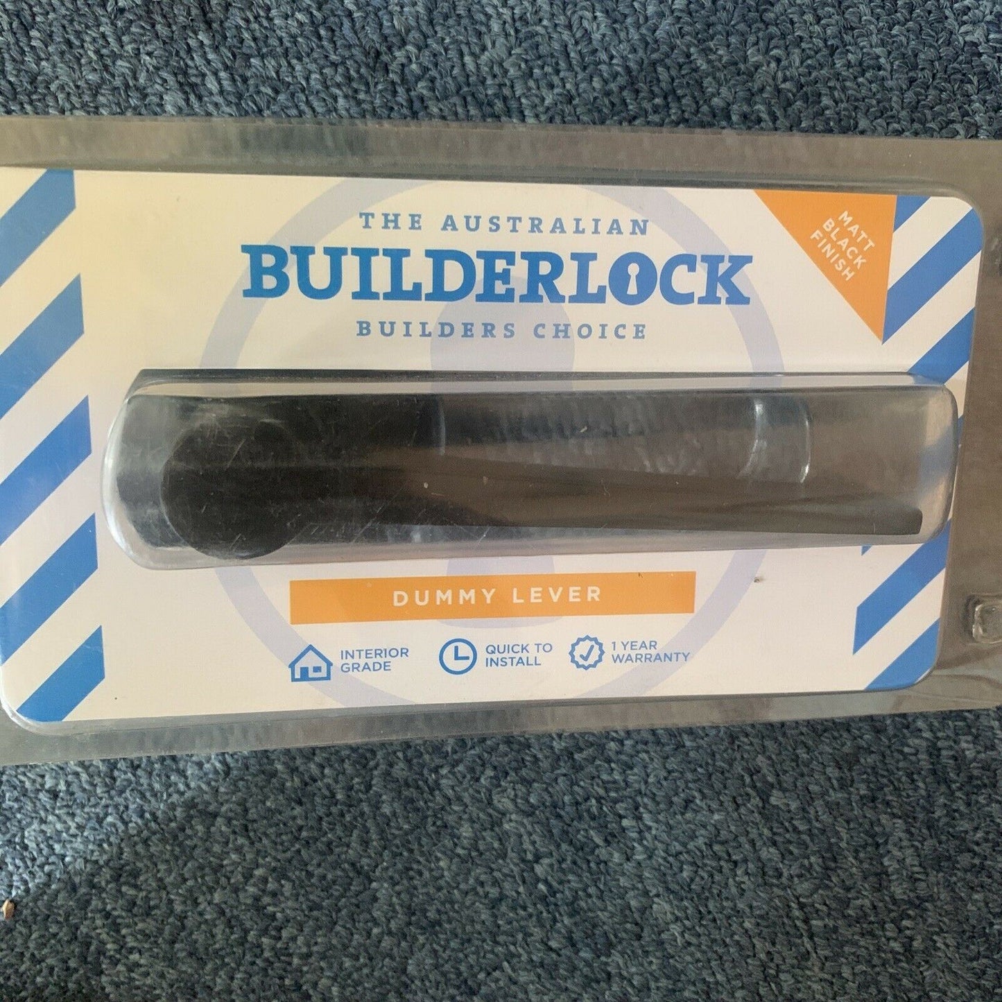 Builderlock Trio WDL100BL Door Handle Dummy Lever Half Set Matt Black