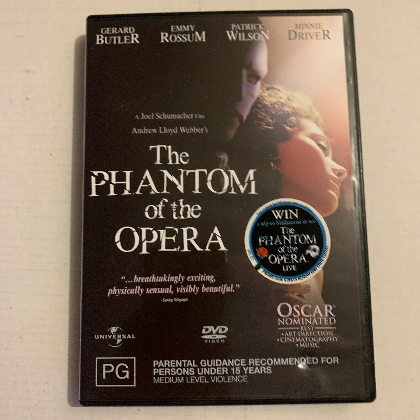 The Phantom Of The Opera (DVD, 2005) Gerard Butler, Emmy Rossum. Region 4