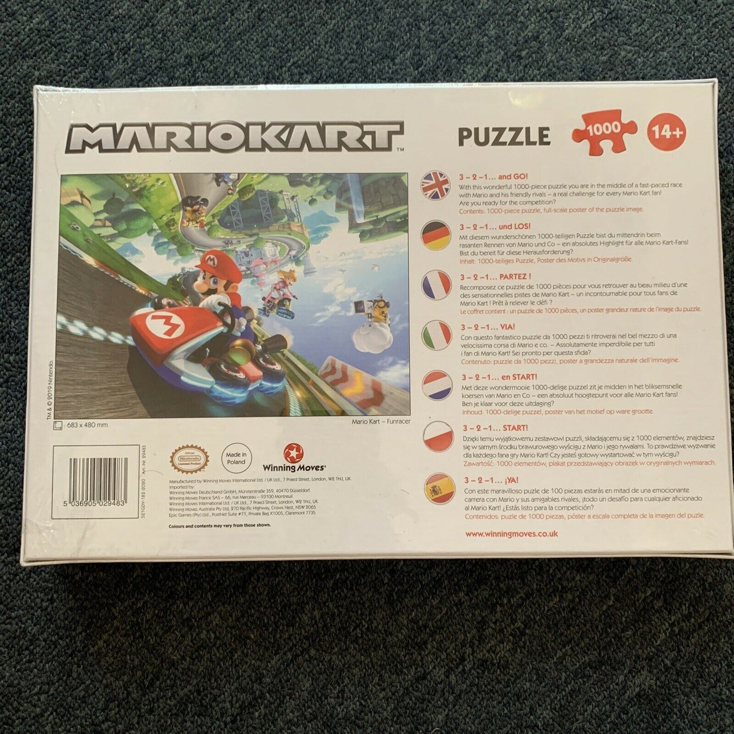 *New Sealed* Nintendo Mario Kart Jigsaw Puzzle - 1000 Pieces