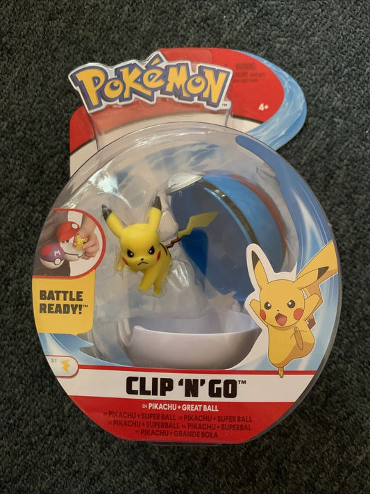 Pokemon Clip n Go Ball Pikachu + Great Ball