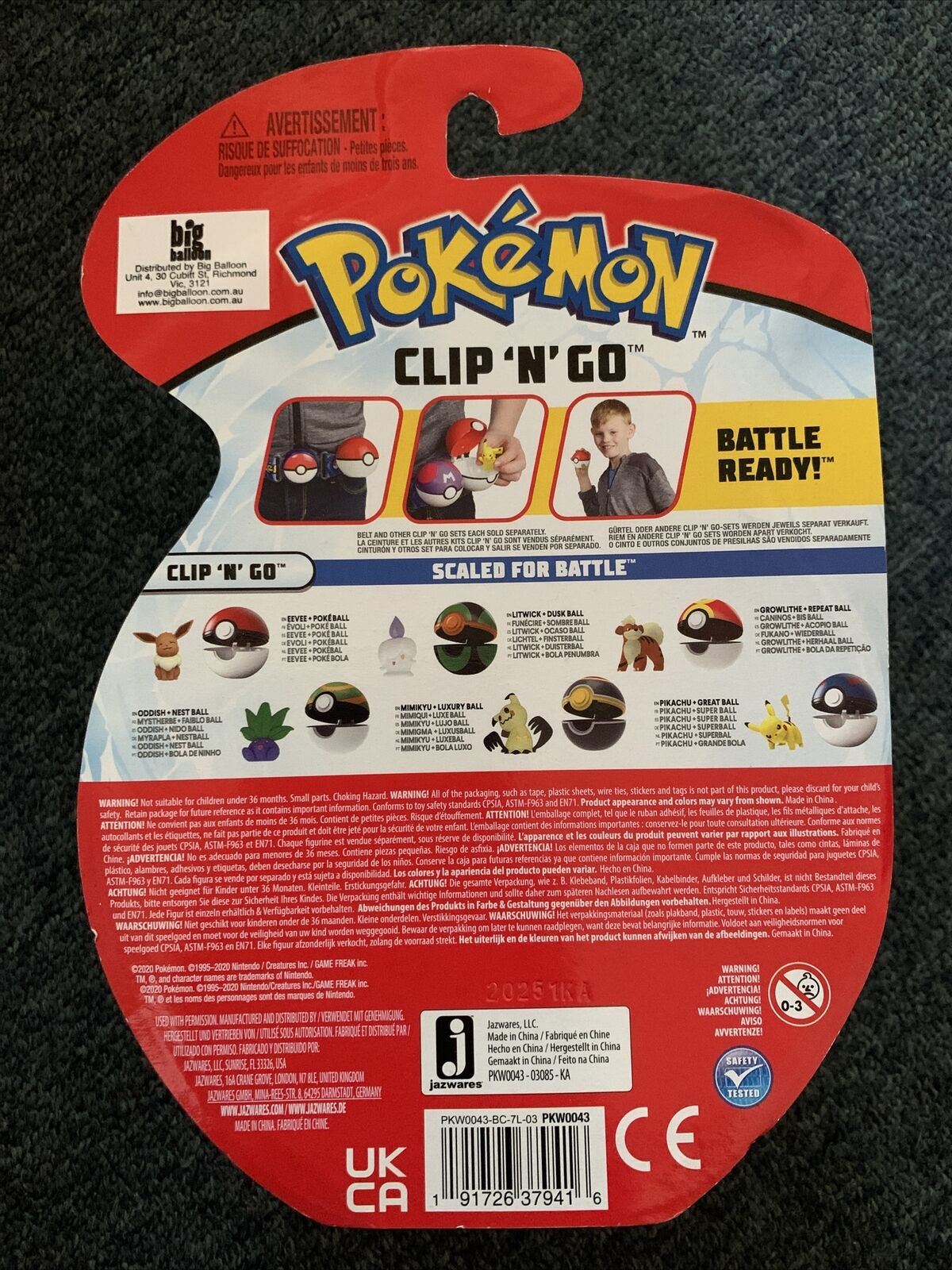 Pokemon Clip n Go Ball Pikachu + Great Ball