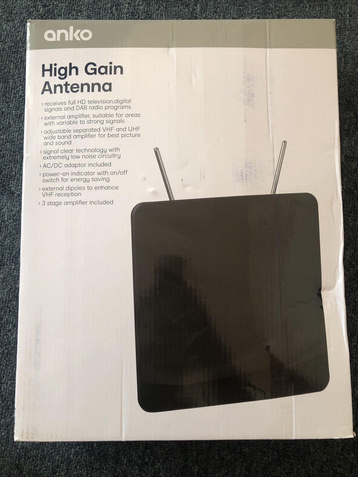 Anko High Gain Antenna for HDTV, Digital Radio