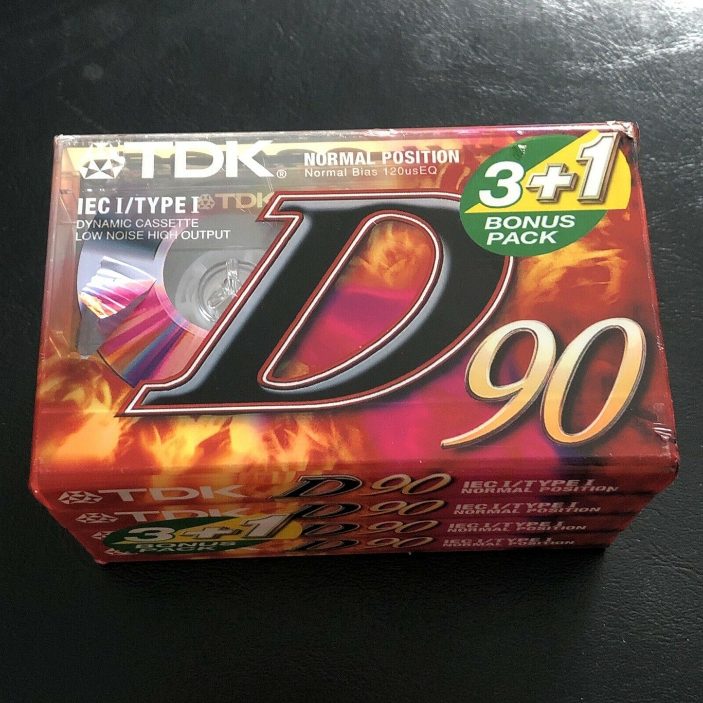 *New Sealed* 4x TDK Audio Cassette Tapes 90min D-90 (3+1 Bonus Pack)