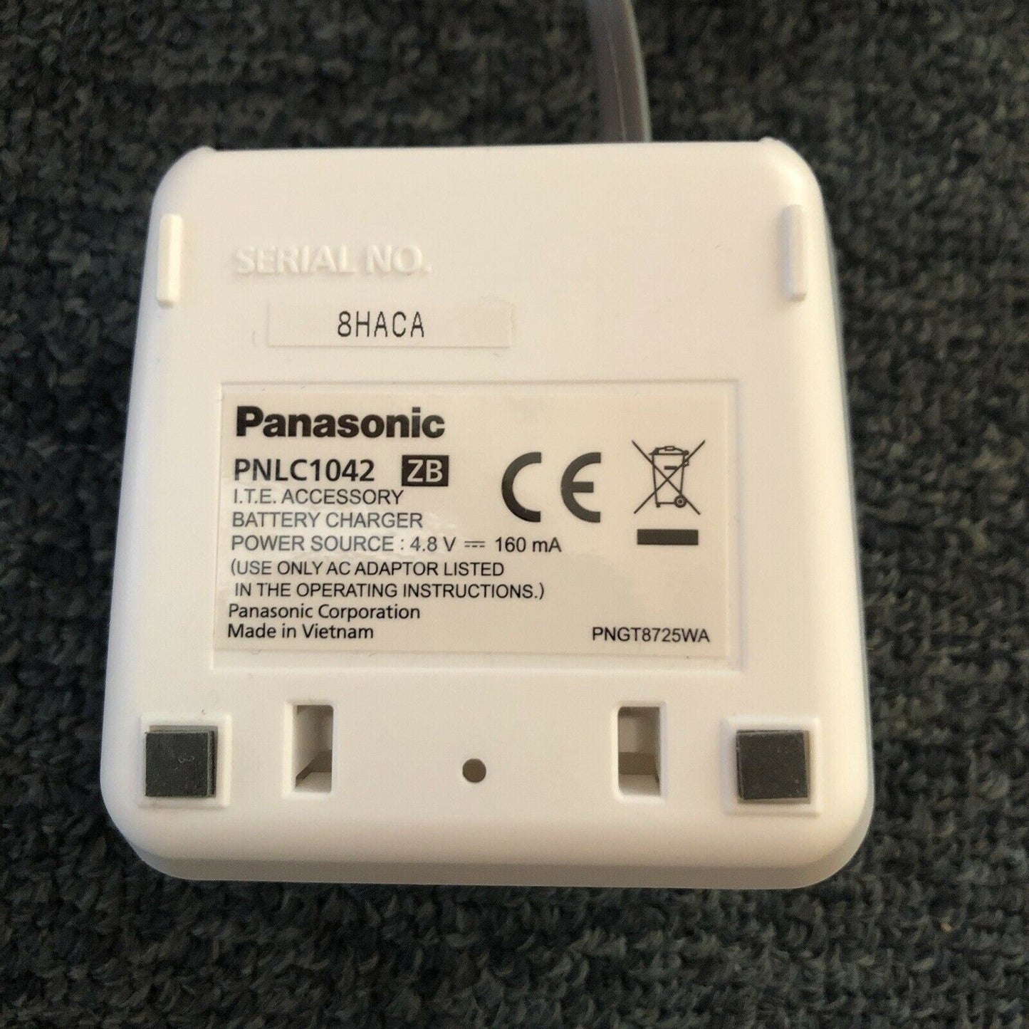 Genuine Panasonic PNLC1042 Base Charger & AC Adapter PNLV233AL 4.8v 160mA
