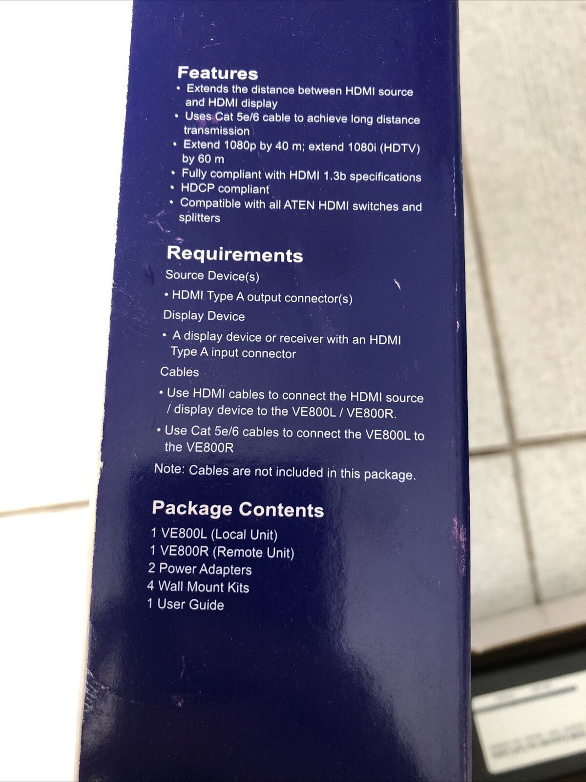 Aten HDMI EXTENDER Over Cat5 Ethernet Video Extender with Audio - 1920x1200@60Hz