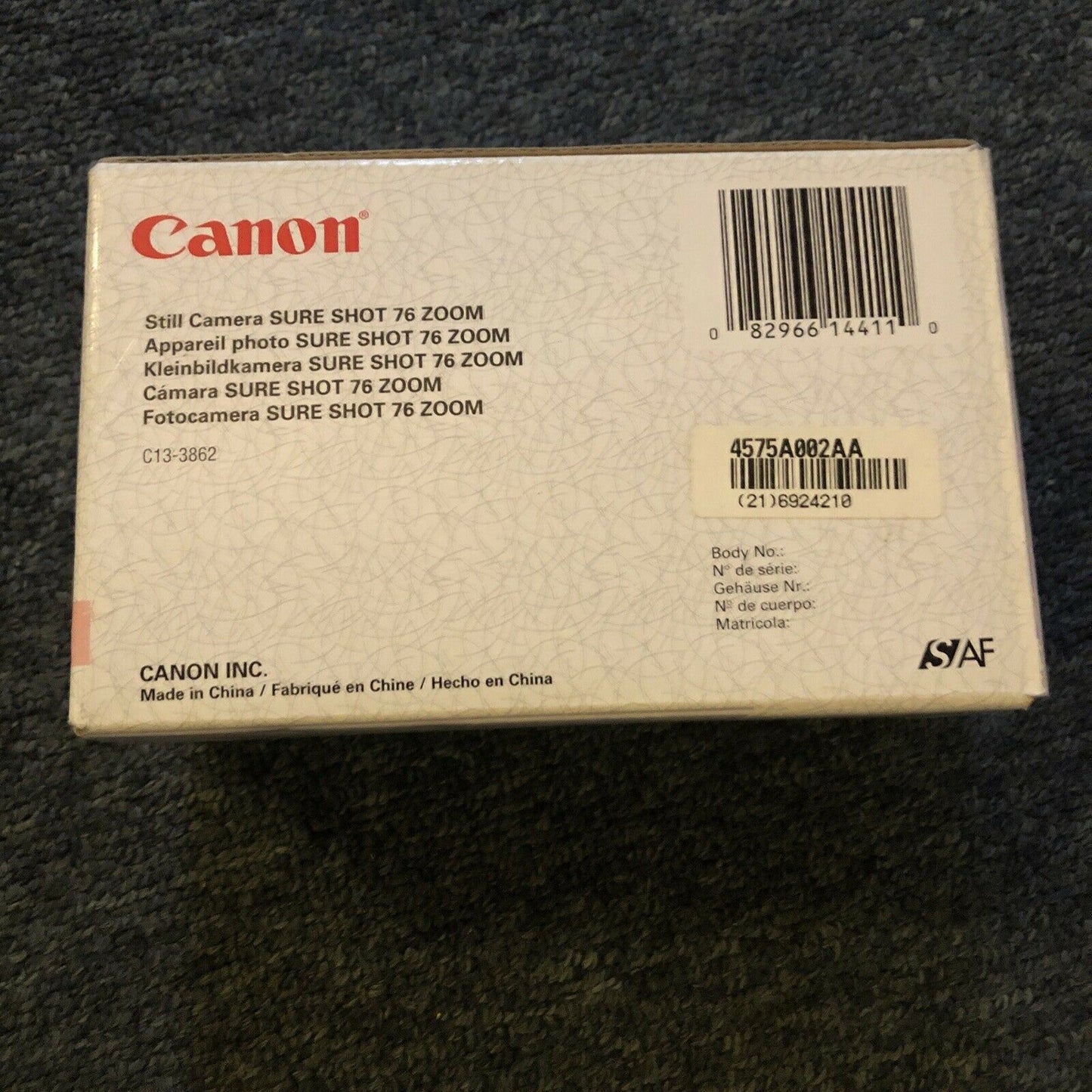 VINTAGE Canon Sure Shot 76 Zoom 35mm point & shoot compact film camera Untested