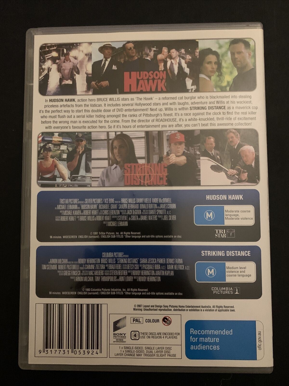 Bruce Willis: Hudson Hawk / Striking Distance (DVD) Region 4