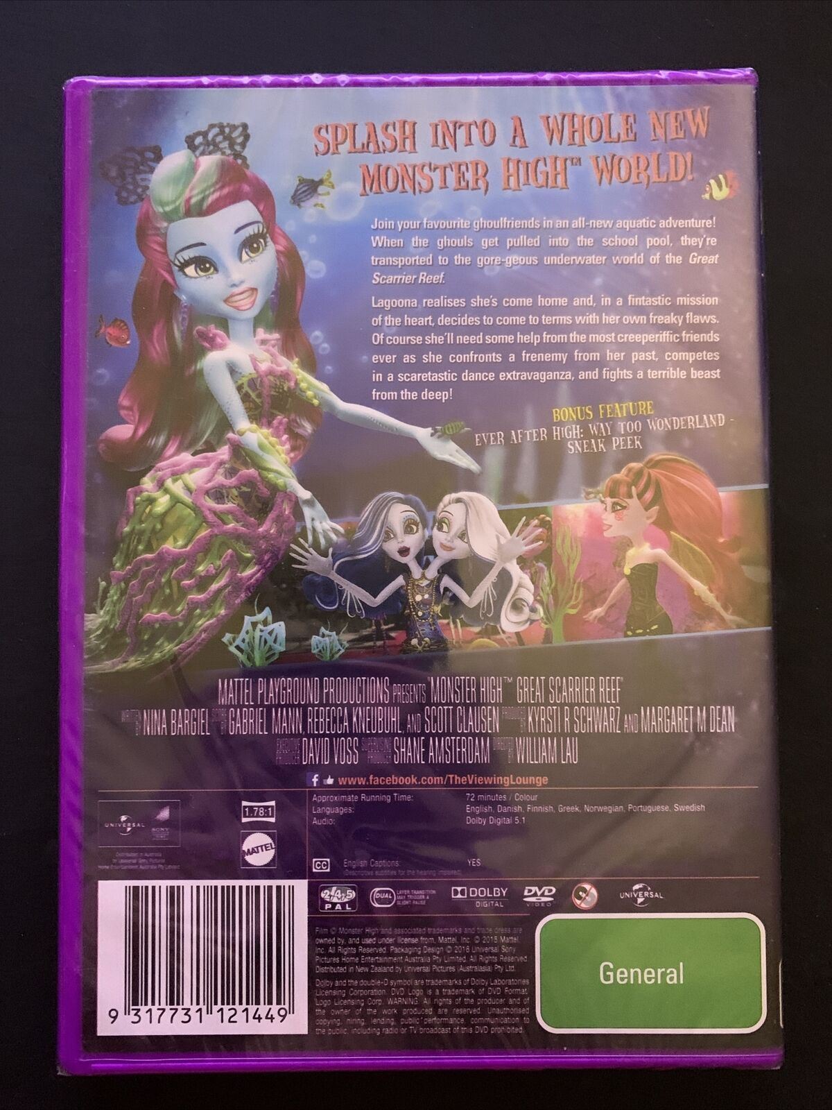 *New Sealed* Monster High - Great Scarrier Reef (DVD) Region 4&2