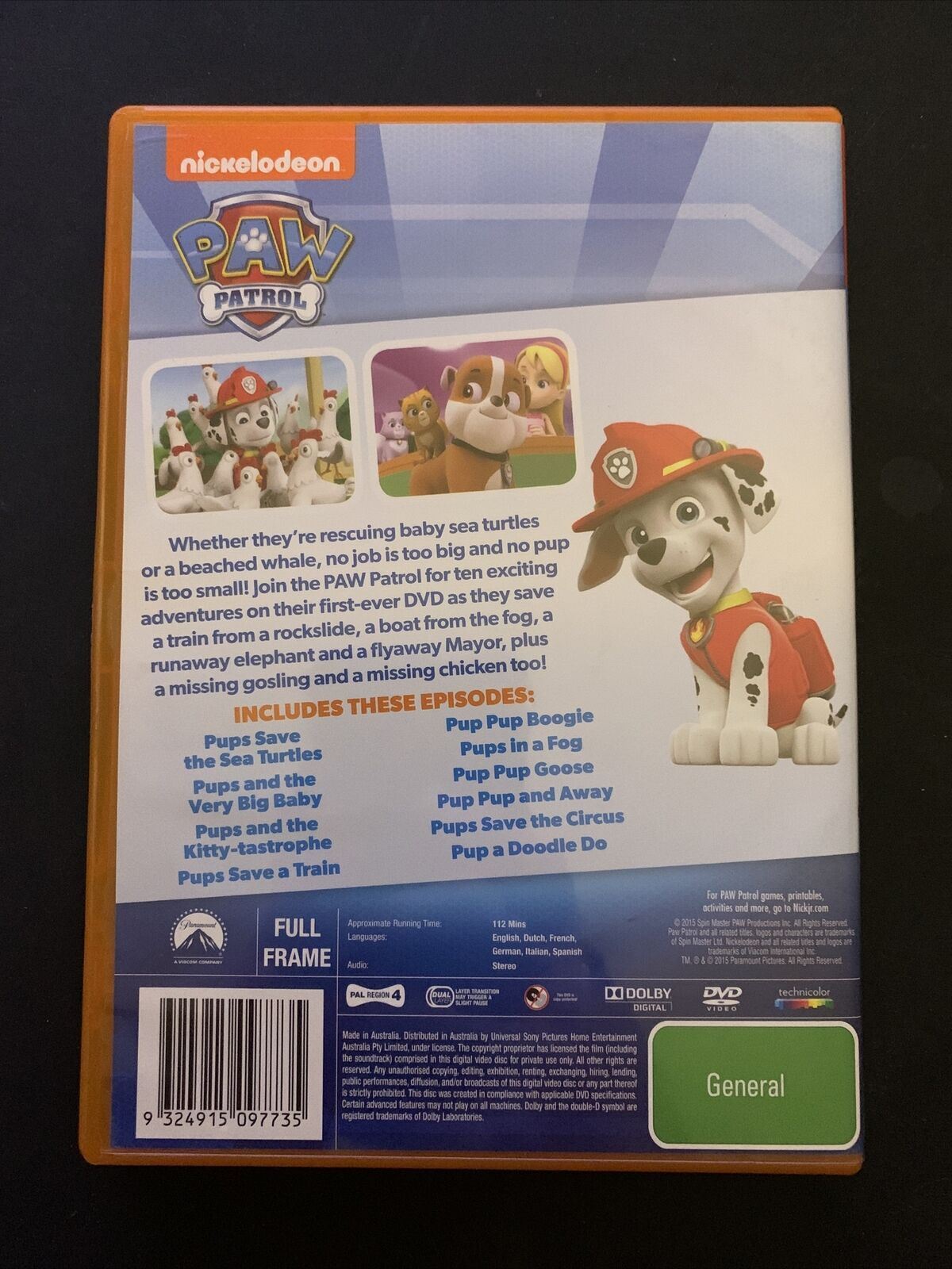 Paw Patrol (DVD, 2015) Region 4&2