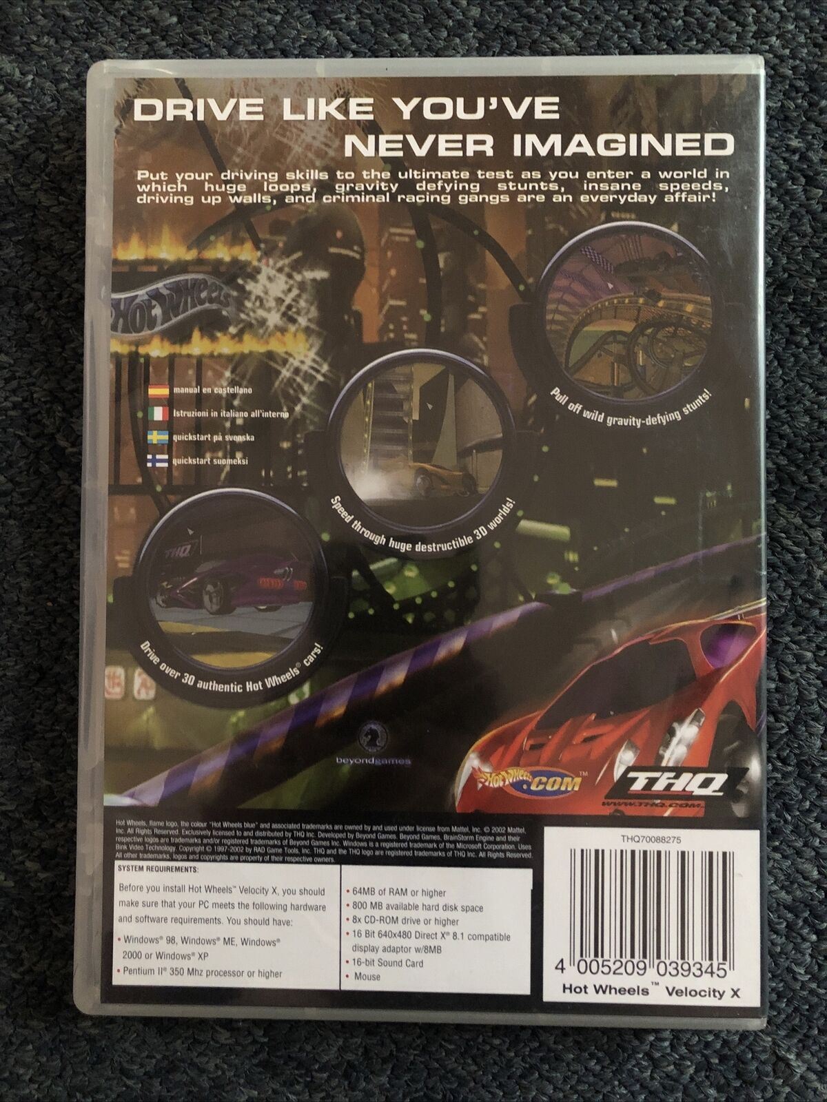 Hot Wheels: Velocity X - PC CD-ROM Windows Game