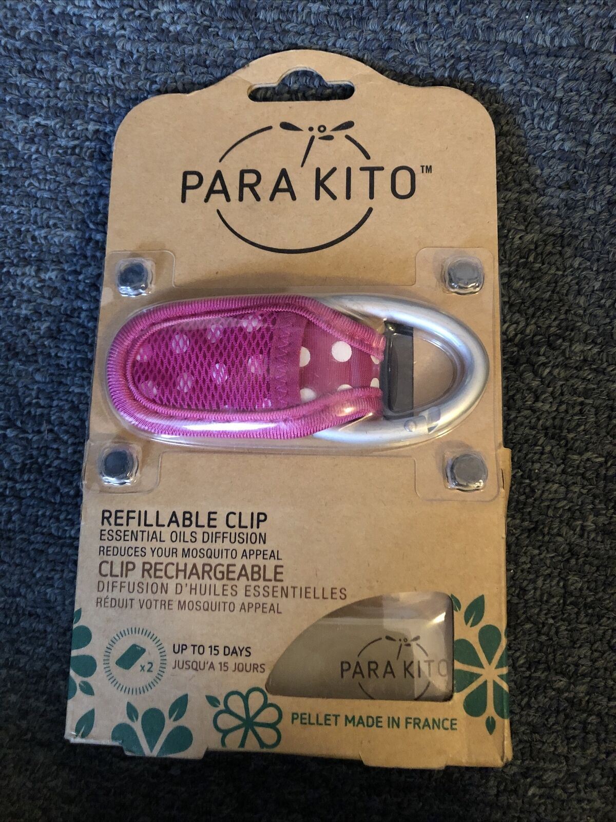Para'Kito Refillable Mosquito Clip: Refillable Neoprene Mozzie Protection 15 Day
