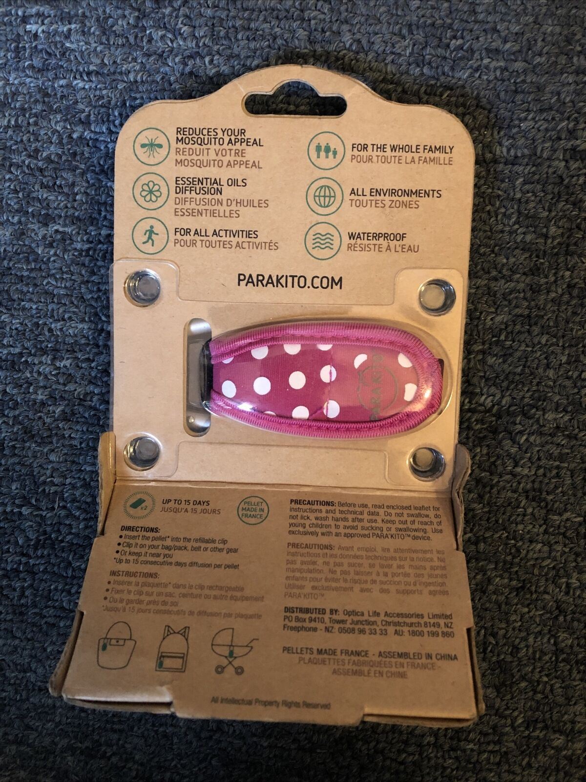Para'Kito Refillable Mosquito Clip: Refillable Neoprene Mozzie Protection 15 Day