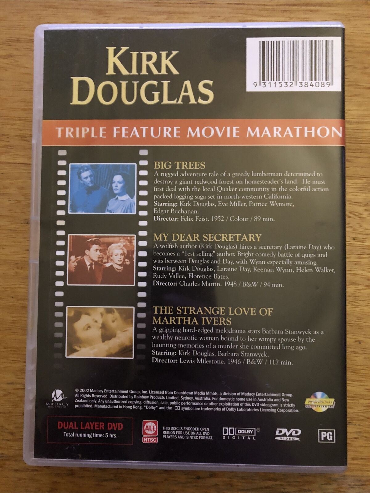 Big Trees /My Dear Secretary /The Strange Love of Martha Ivers -DVD Kirk Douglas