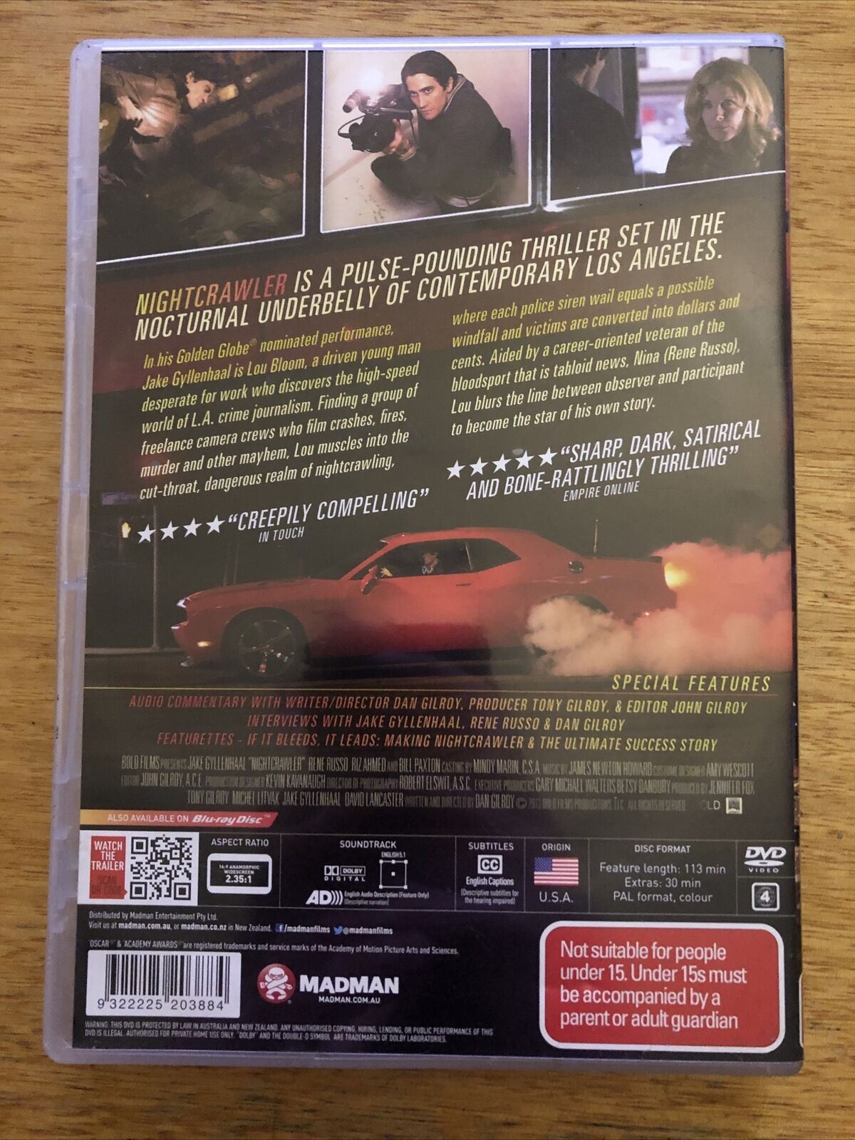 Nightcrawler (DVD, 2015) Jake Gyllenhaal Region 4