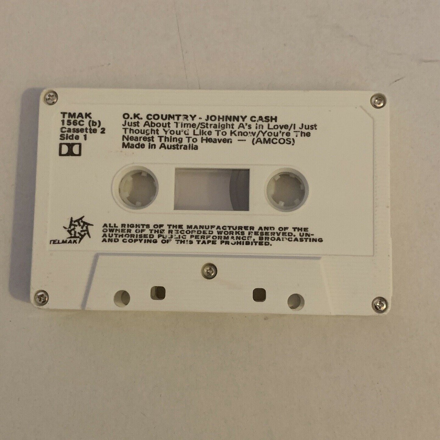 Johnny Cash - OK Country - Cassette Audio Tape