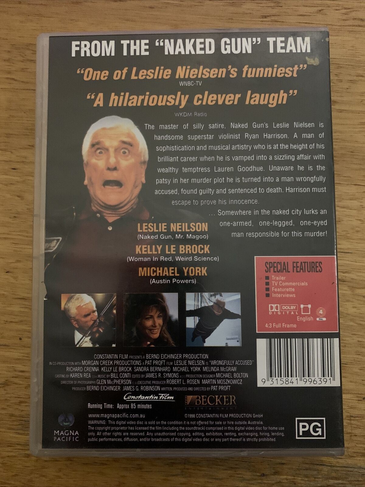 Wrongfully Accused (DVD, 1998) Leslie Nielsen, Kelly LeBrock Region 4