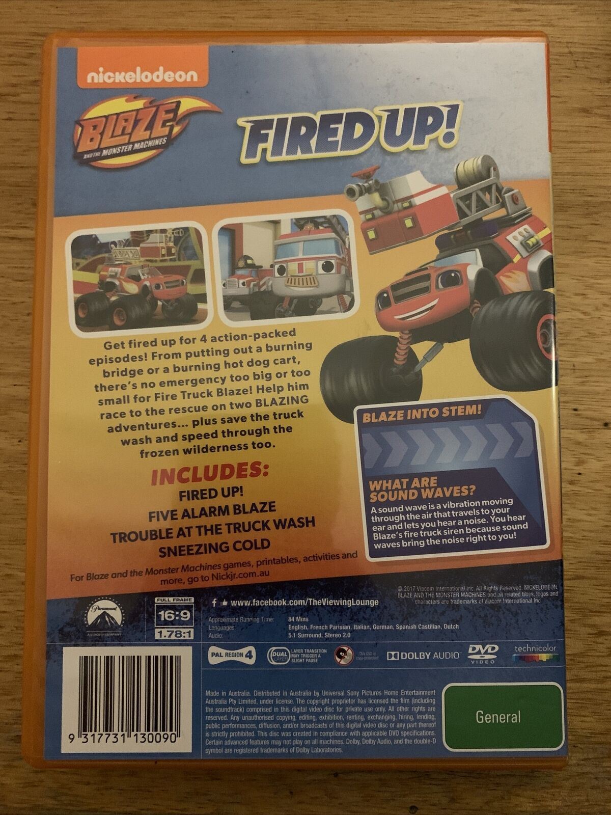 Blaze And The Monster Machines - Fired Up! (DVD, 2017) Region 4&2
