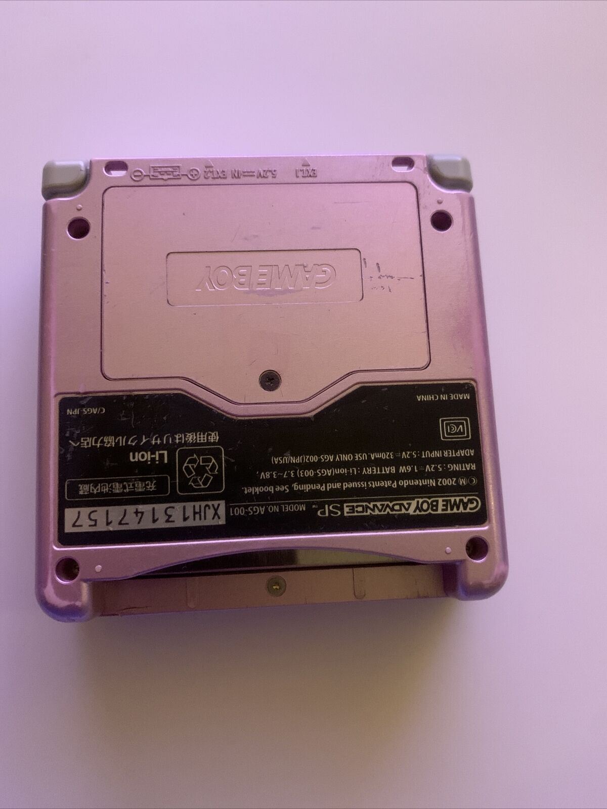 Nintendo Gameboy Advance SP Pink Handheld with USB Charger