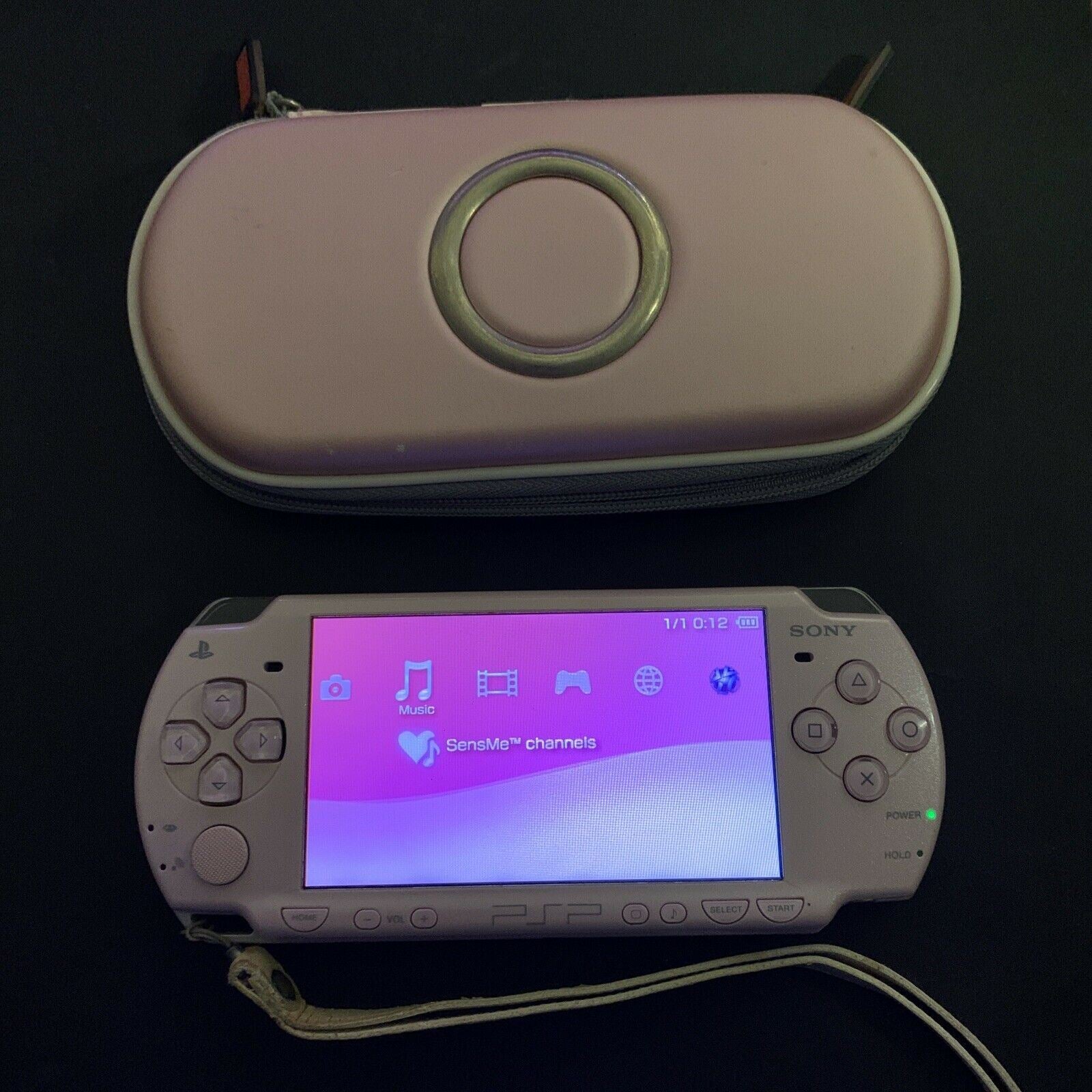 Sony PSP Console Pink with Case & USB Charger PSP-2000 Limited Edition ...