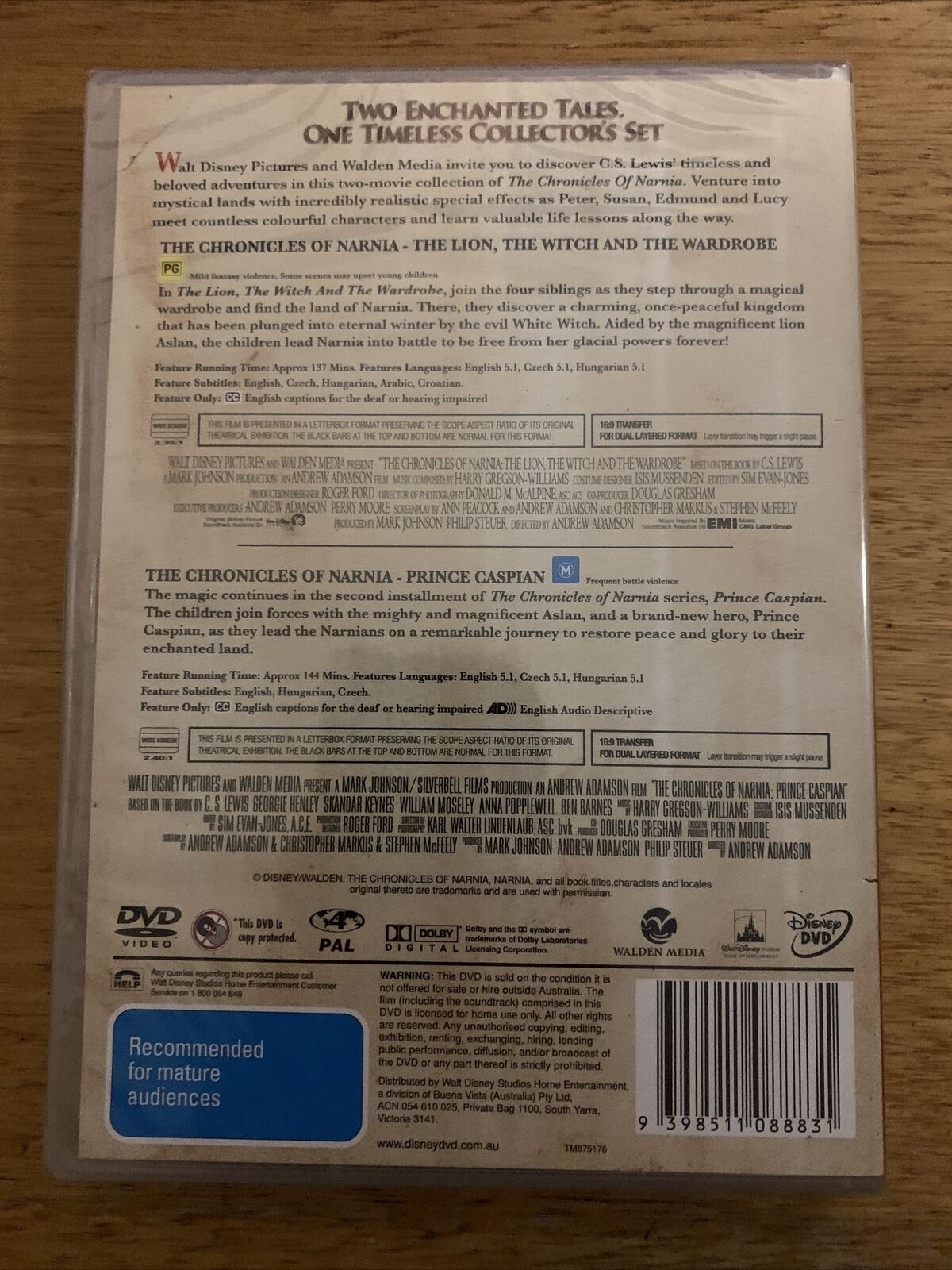 *New Sealed* The Chronicles Of Narnia - Lion & The Witch + Prince Caspian (DVD)