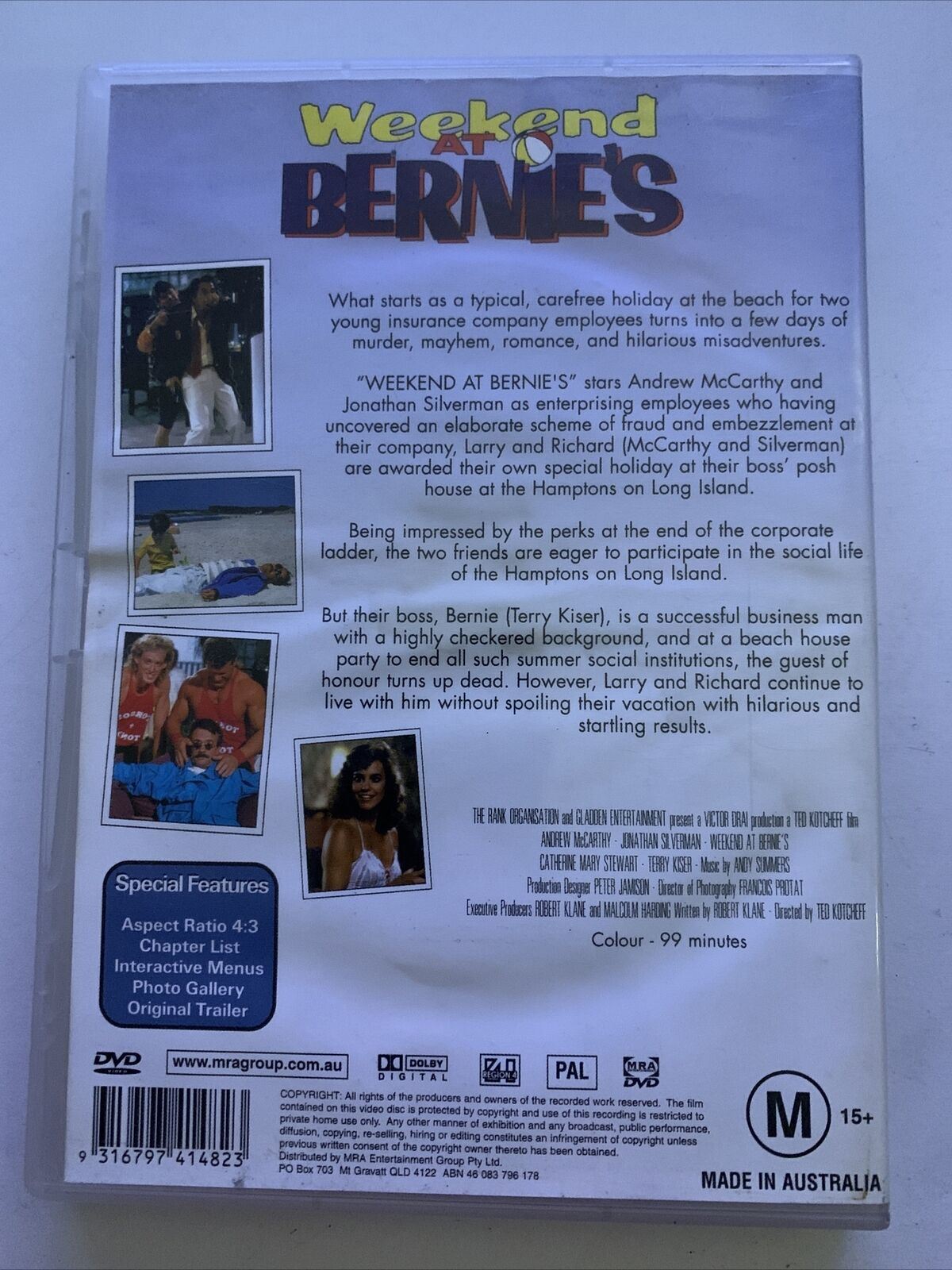 Weekend At Bernie's (DVD, 1989) Andrew McCarthy, Jonathan Silverman. Region 4