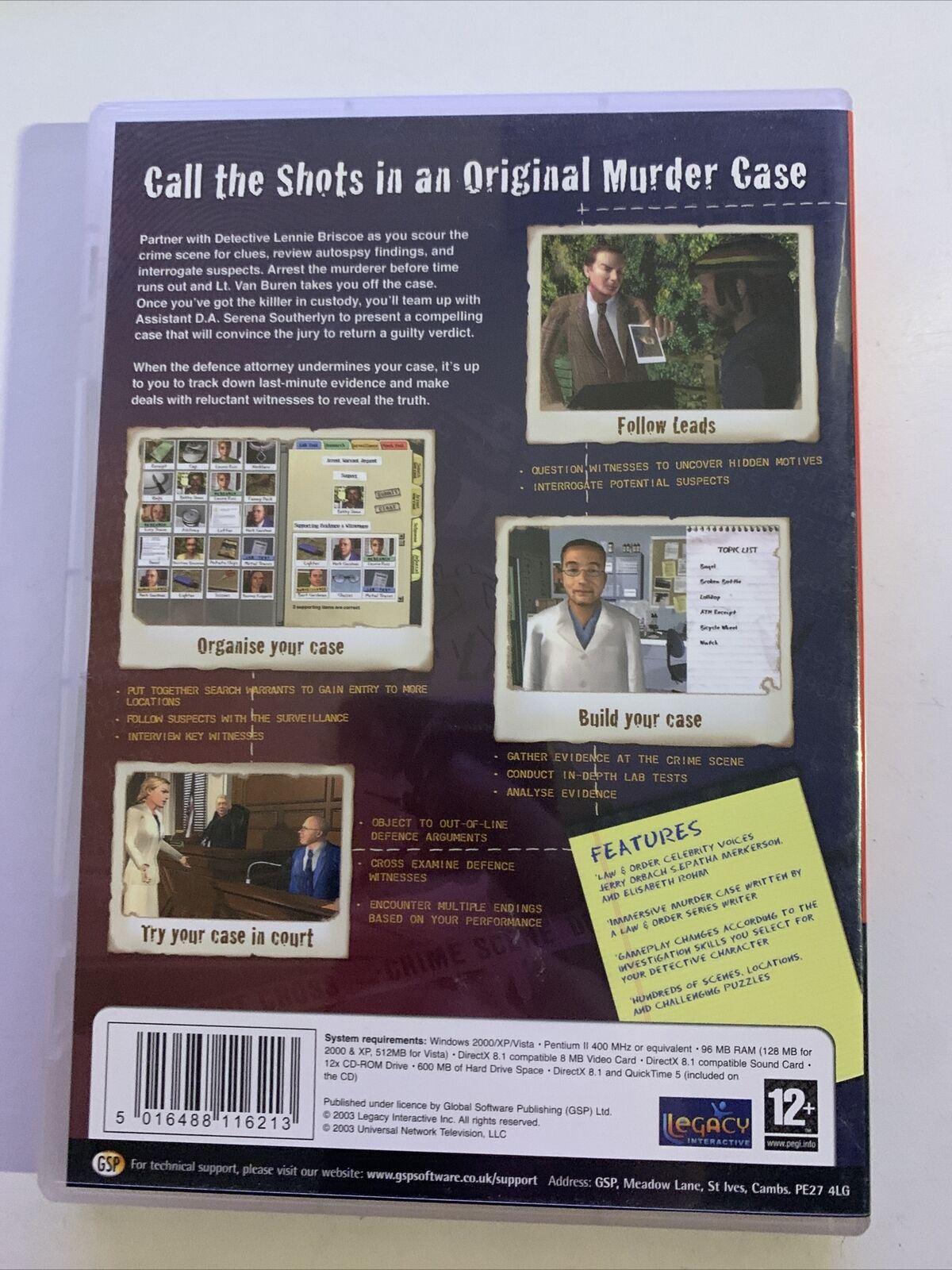 Law & Order: Dead On The Money - PC Windows Detective Game