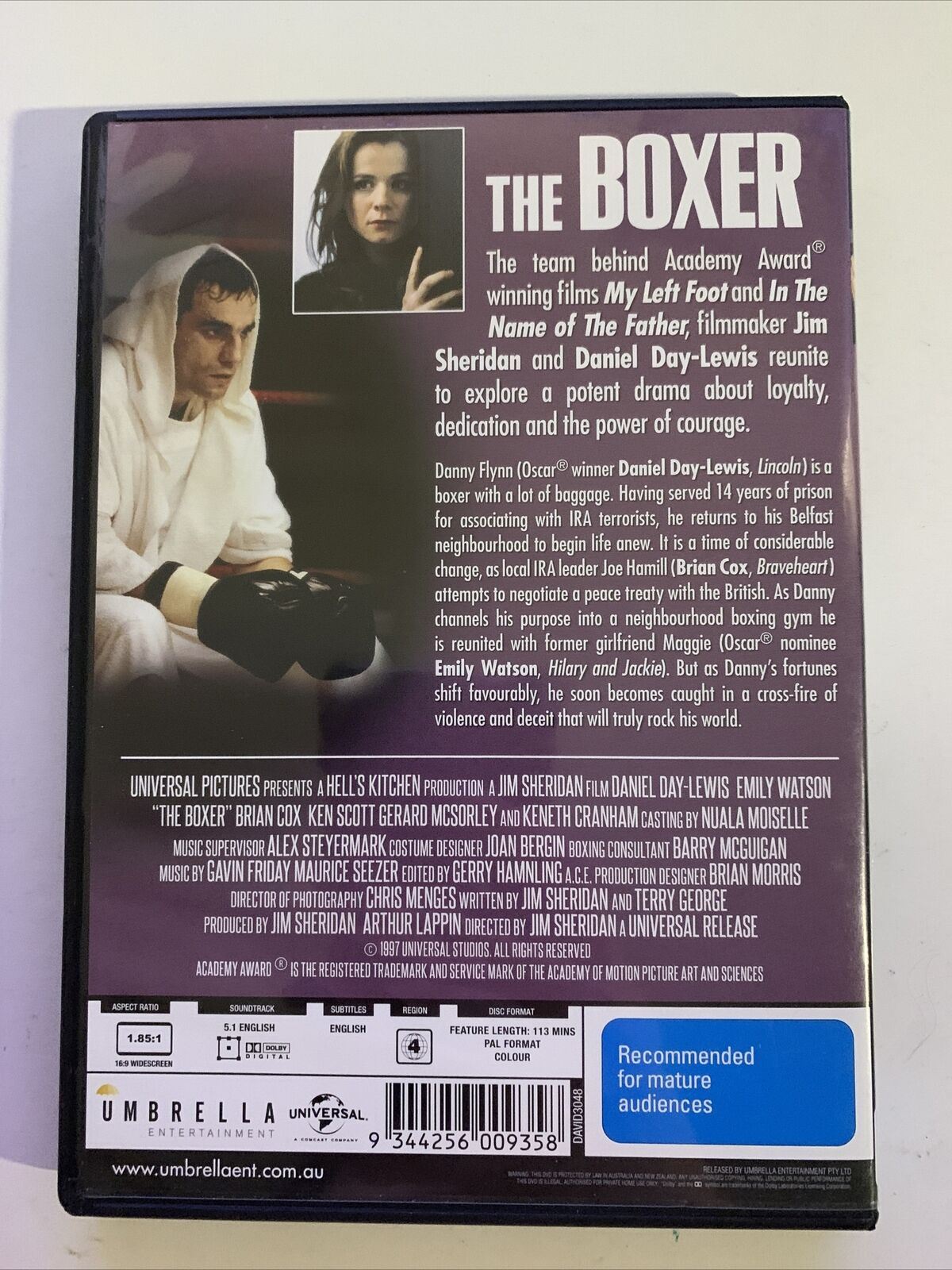 The Boxer (DVD, 1997) Daniel Day-Lewis, Daragh Donnelly, Frank Coughlan. Region4