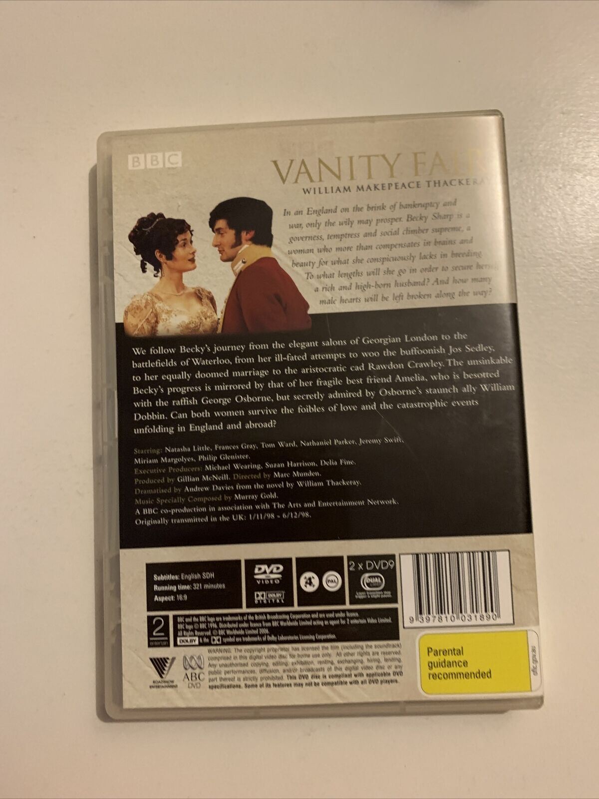 Vanity Fair: William Makepeace Thackeray (DVD, 1998, 2-Disc) BBC Region 4